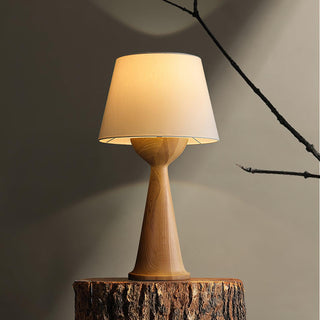 Tempo Vintage Wood Table Lamp-Neutral Decor