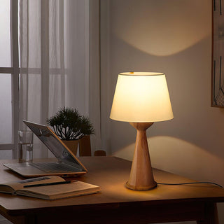 Tempo Vintage Wood Table Lamp-Neutral Decor