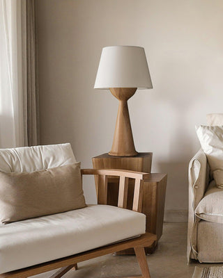 Tempo Vintage Wood Table Lamp-Neutral Decor
