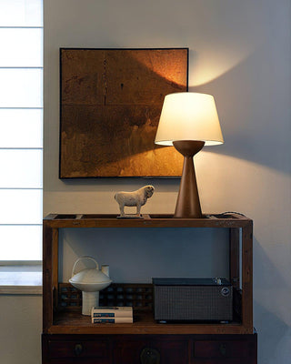 Tempo Vintage Wood Table Lamp-Neutral Decor