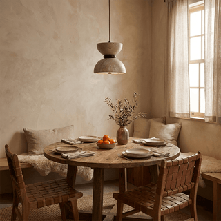 Hourglass Travertine Pendant Lamp-Neutral Decor