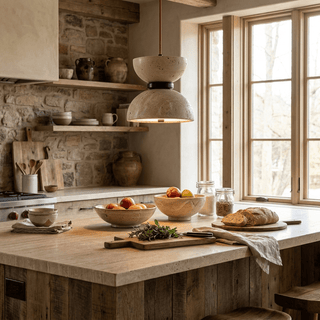 Hourglass Travertine Pendant Lamp-Neutral Decor