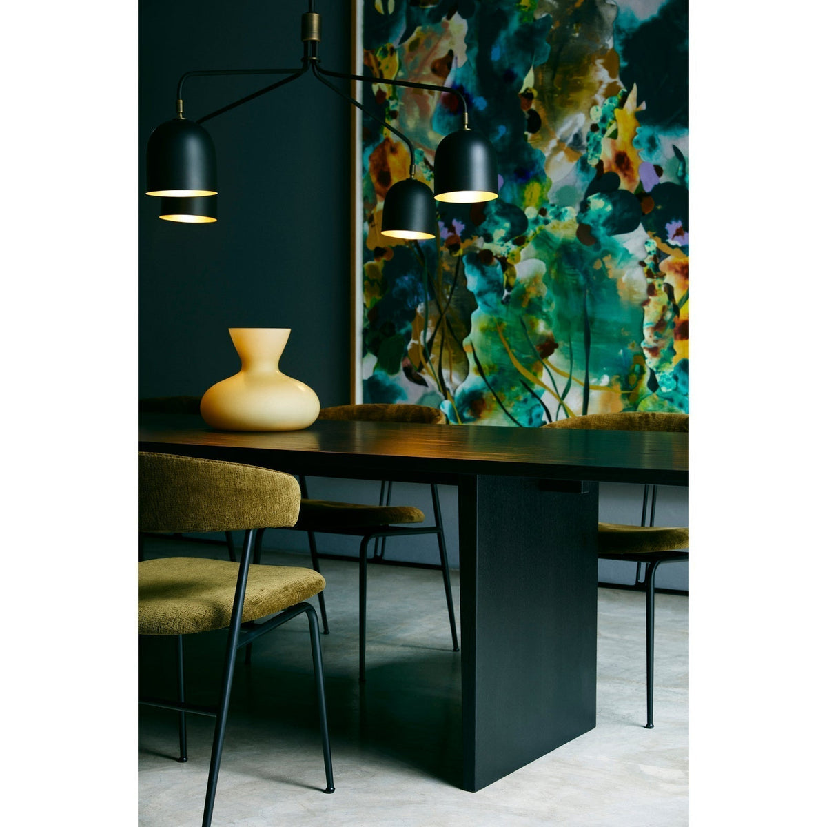 Zorelia Lustre Noir en Laiton Industriel
