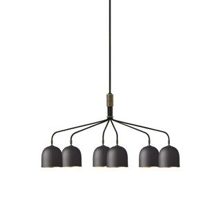 Lustra Lustre Noir en Laiton Industriel