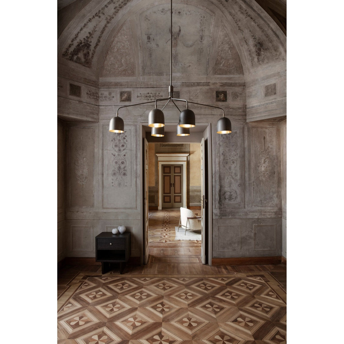 Zorelia Lustre Noir en Laiton Industriel