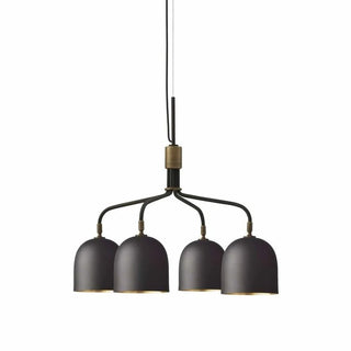 Lustra Lustre Noir en Laiton Industriel