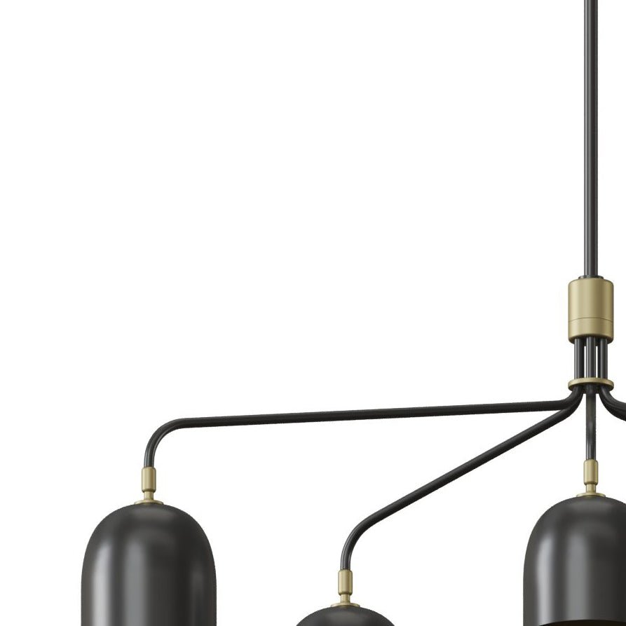 Zorelia Lustre Noir en Laiton Industriel