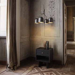Lustra Lustre Noir en Laiton Industriel
