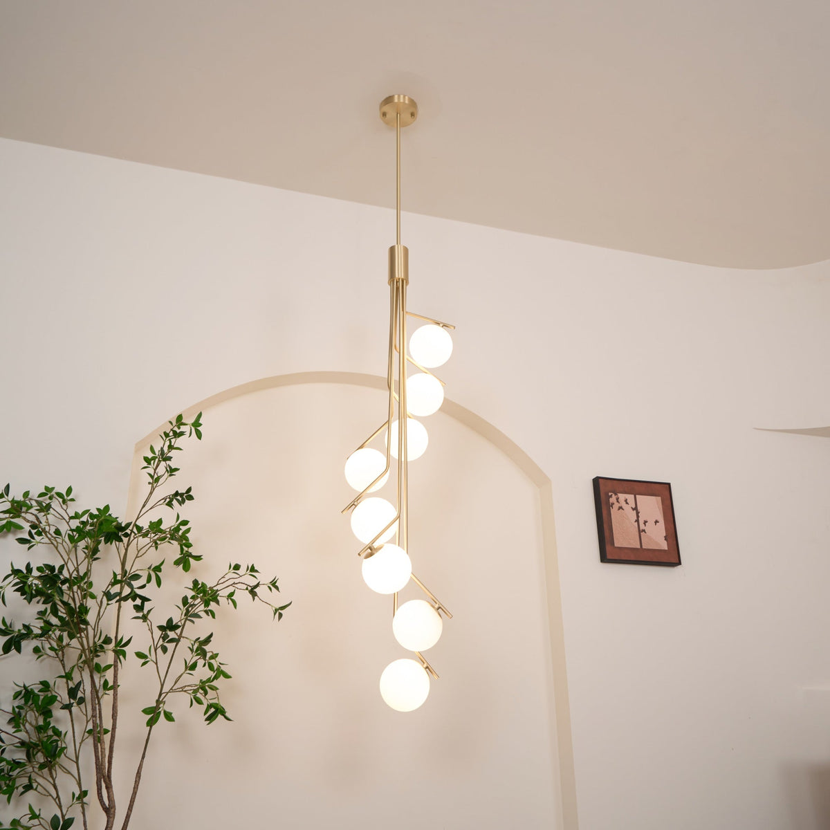 Kirios Lustre Doré Branche Globe LED