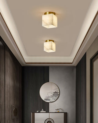 Usilia Lampe Plafonnier Laiton Albâtre Minimaliste Moderne
