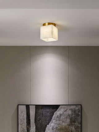 Usilia Lampe Plafonnier Laiton Albâtre Minimaliste Moderne