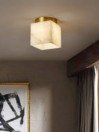 Usilia Lampe Plafonnier Laiton Albâtre Minimaliste Moderne