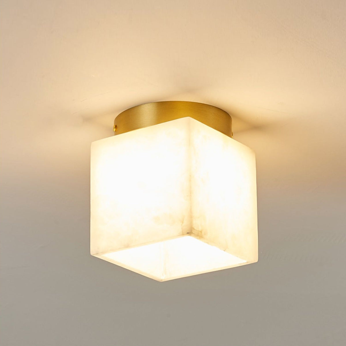Usilia Lampe Plafonnier Laiton Albâtre Minimaliste Moderne