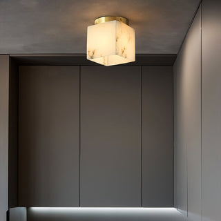 Usilia Lampe Plafonnier Laiton Albâtre Minimaliste Moderne