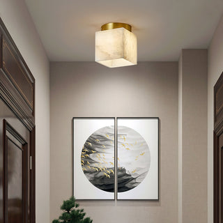 Usilia Lampe Plafonnier Laiton Albâtre Minimaliste Moderne