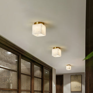 Usilia Lampe Plafonnier Laiton Albâtre Minimaliste Moderne