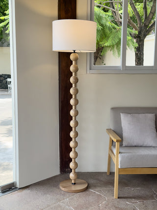 Paston Lampadaire en Bois Et Tissu