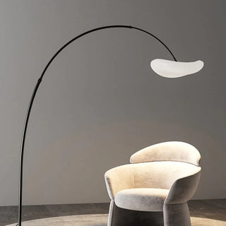 Aria Design Lampadaire Arc Simple Métal Blanc/Noir Salon
