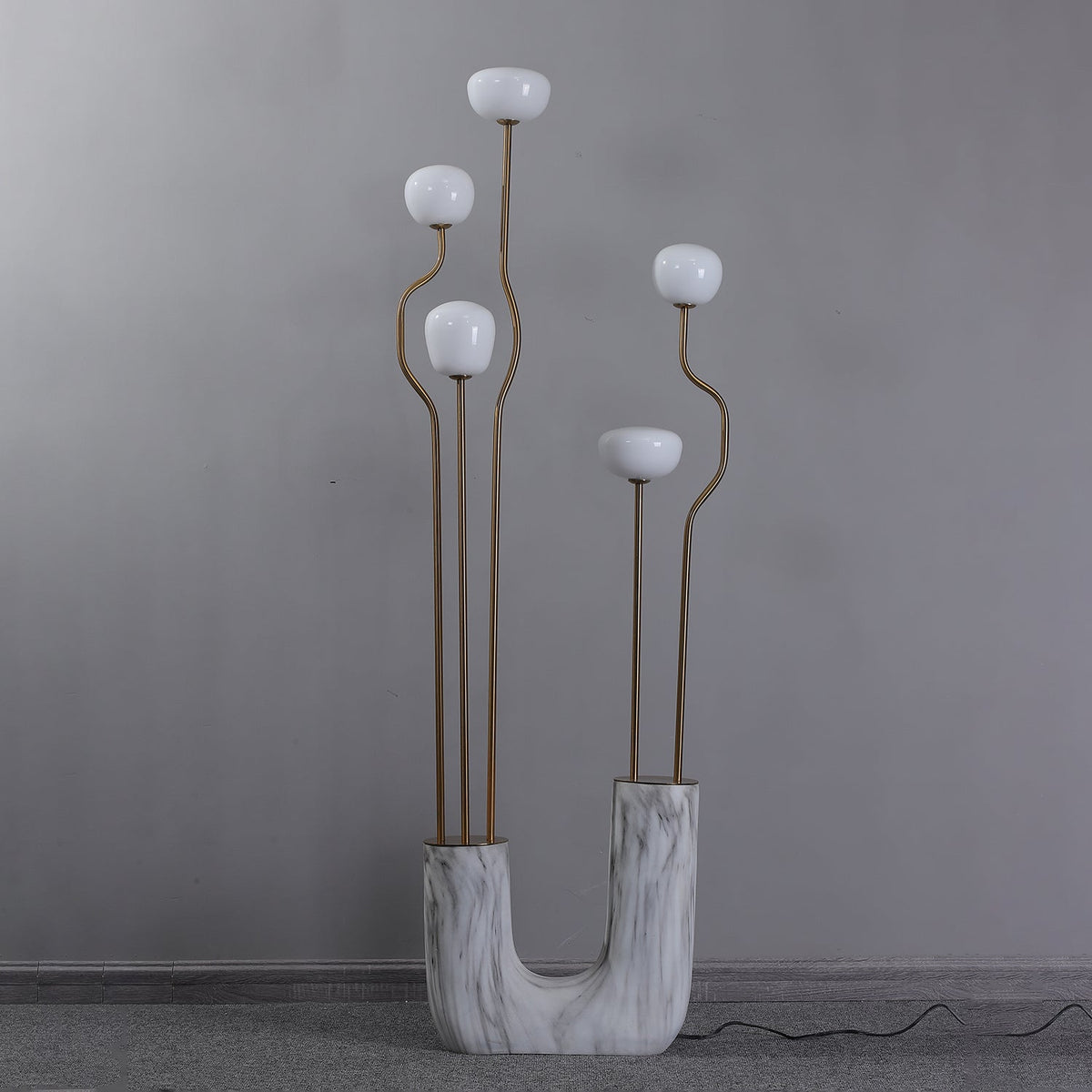 Lumon Lampadaire en Marbre Et Laiton Moderne