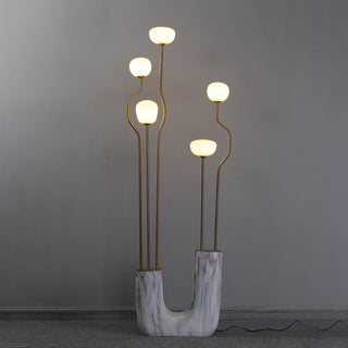 Lumon Lampadaire en Marbre Et Laiton Moderne