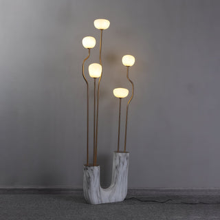 Lumon Lampadaire en Marbre Et Laiton Moderne