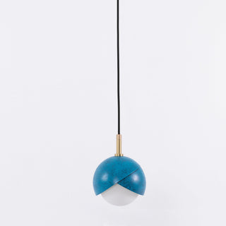 Solara Lampe Suspendue en Laiton Globe Opale Emboîté Moderne