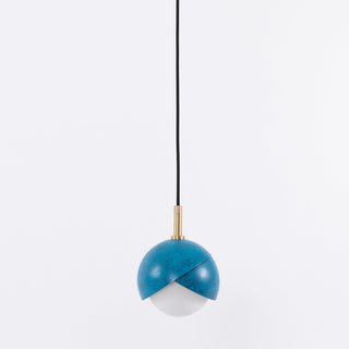 Solara Lampe Suspendue en Laiton Globe Opale Emboîté Moderne