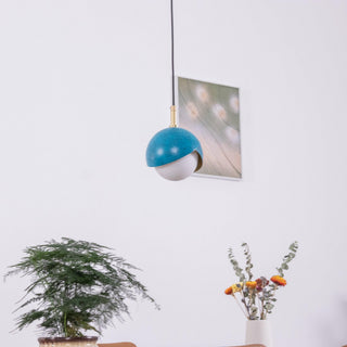 Solara Lampe Suspendue en Laiton Globe Opale Emboîté Moderne