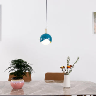 Solara Lampe Suspendue en Laiton Globe Opale Emboîté Moderne