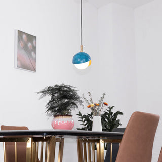 Solara Lampe Suspendue en Laiton Globe Opale Emboîté Moderne