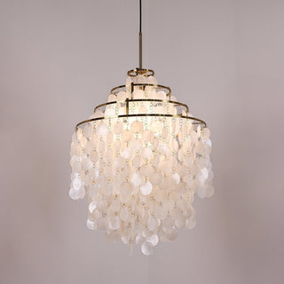 Lustra Suspension Lampe Anneau Rond en Coquillage