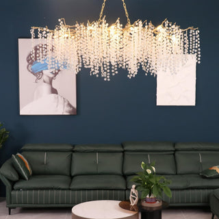 Lustra Suspension Lampe Goutte de Rosée en Cristal