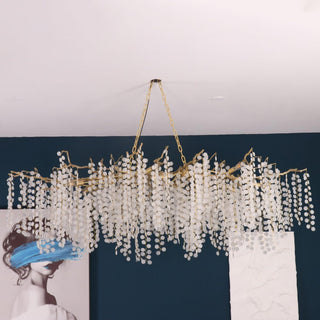 Lustra Suspension Lampe Goutte de Rosée en Cristal