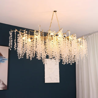 Lustra Suspension Lampe Goutte de Rosée en Cristal