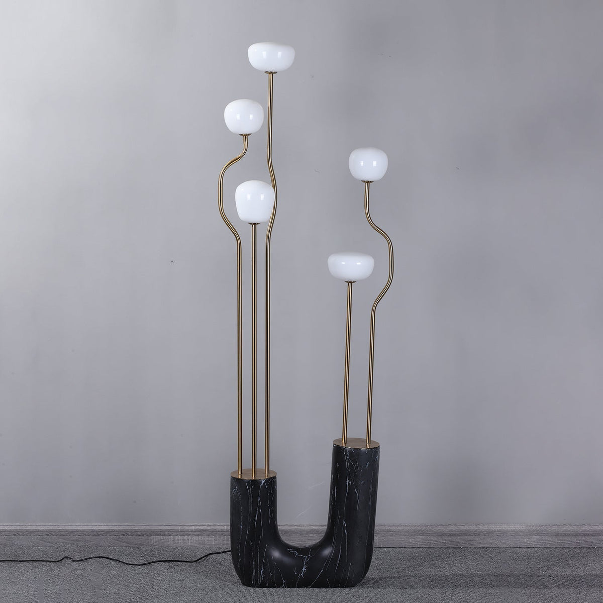 Lumon Lampadaire en Marbre Et Laiton Moderne