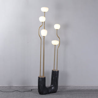 Lumon Lampadaire en Marbre Et Laiton Moderne