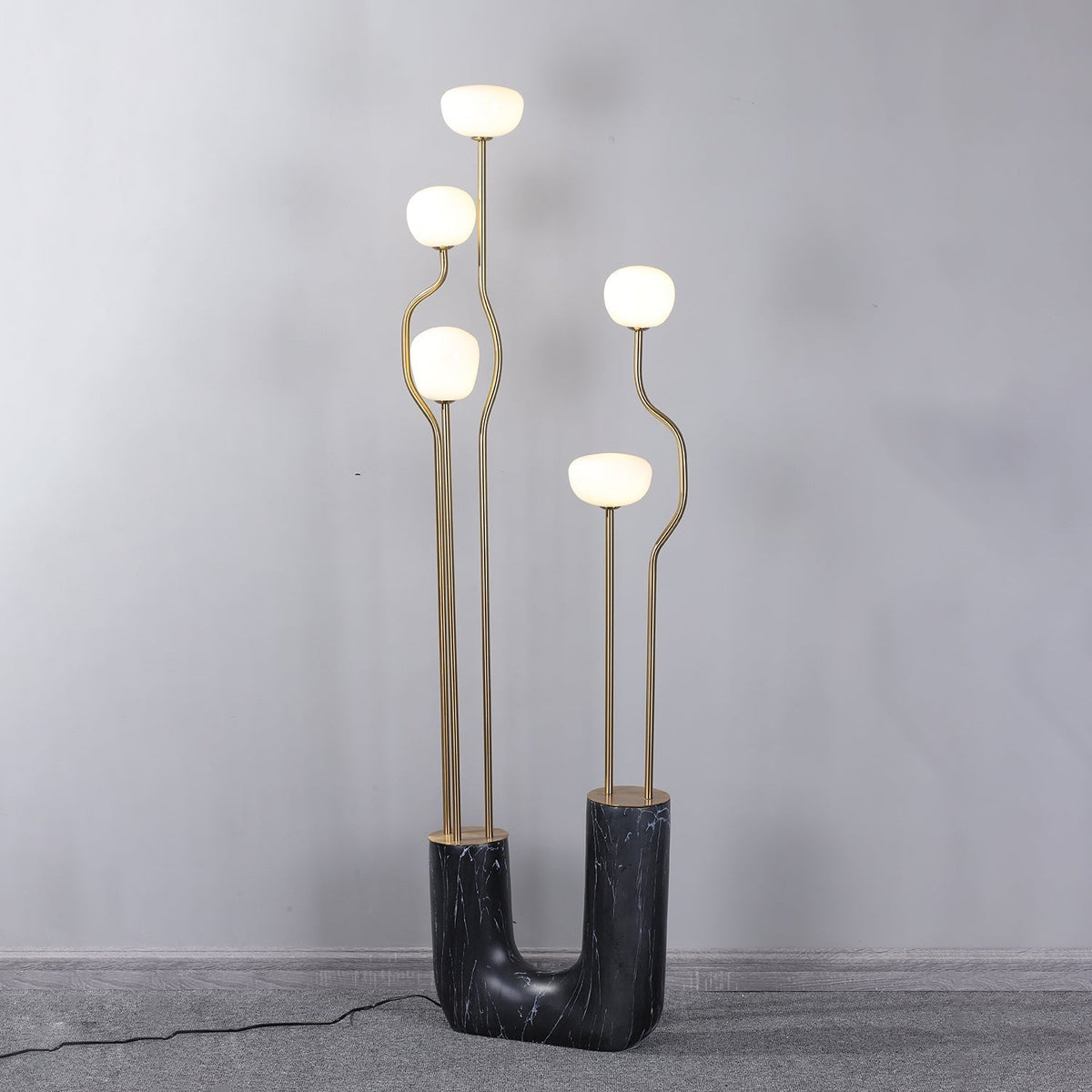 Lumon Lampadaire en Marbre Et Laiton Moderne