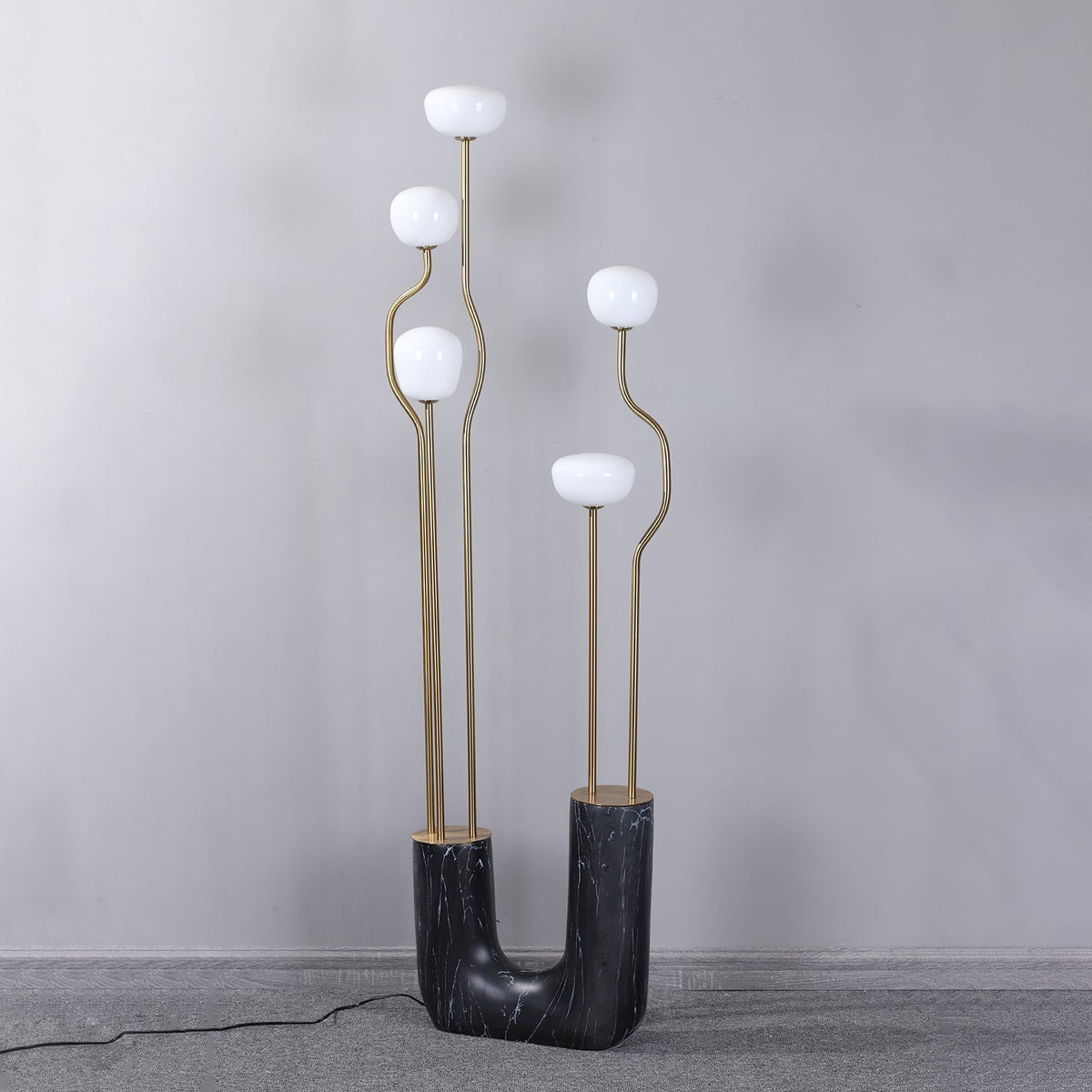 Lumon Lampadaire en Marbre Et Laiton Moderne