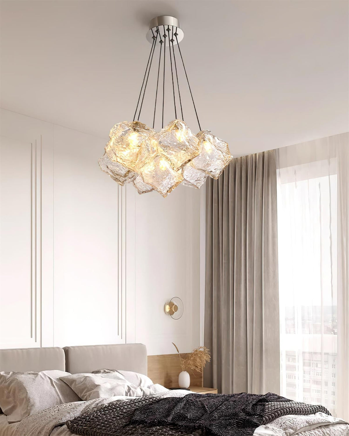 Pebine Clustered Glass Chandelier-Neutral Decor