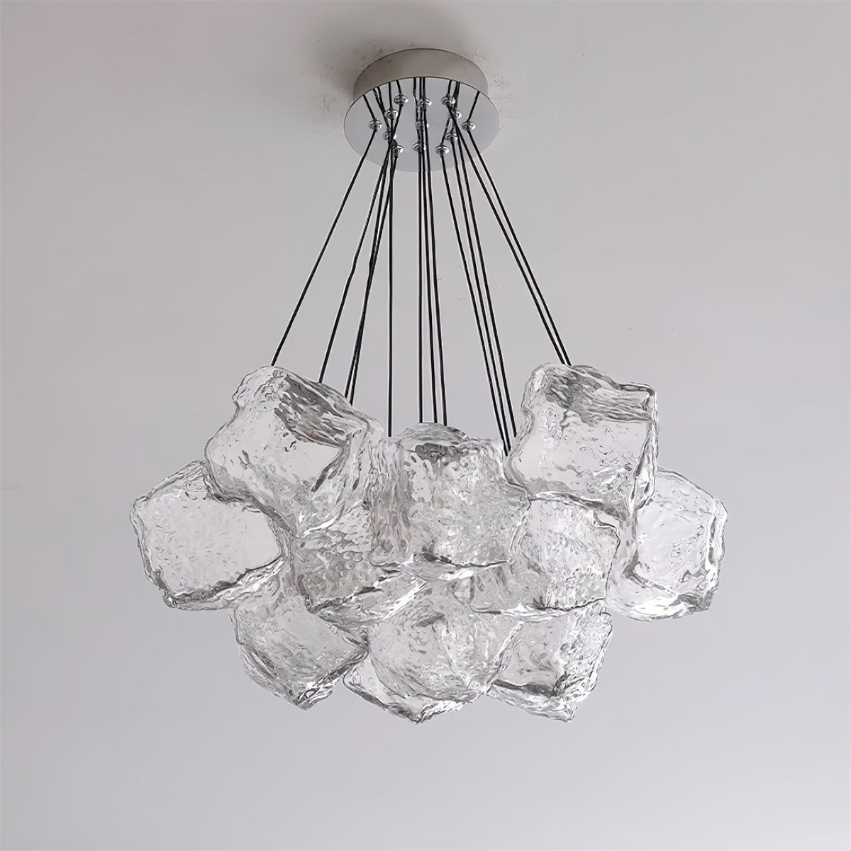Pebine Clustered Glass Chandelier-Neutral Decor