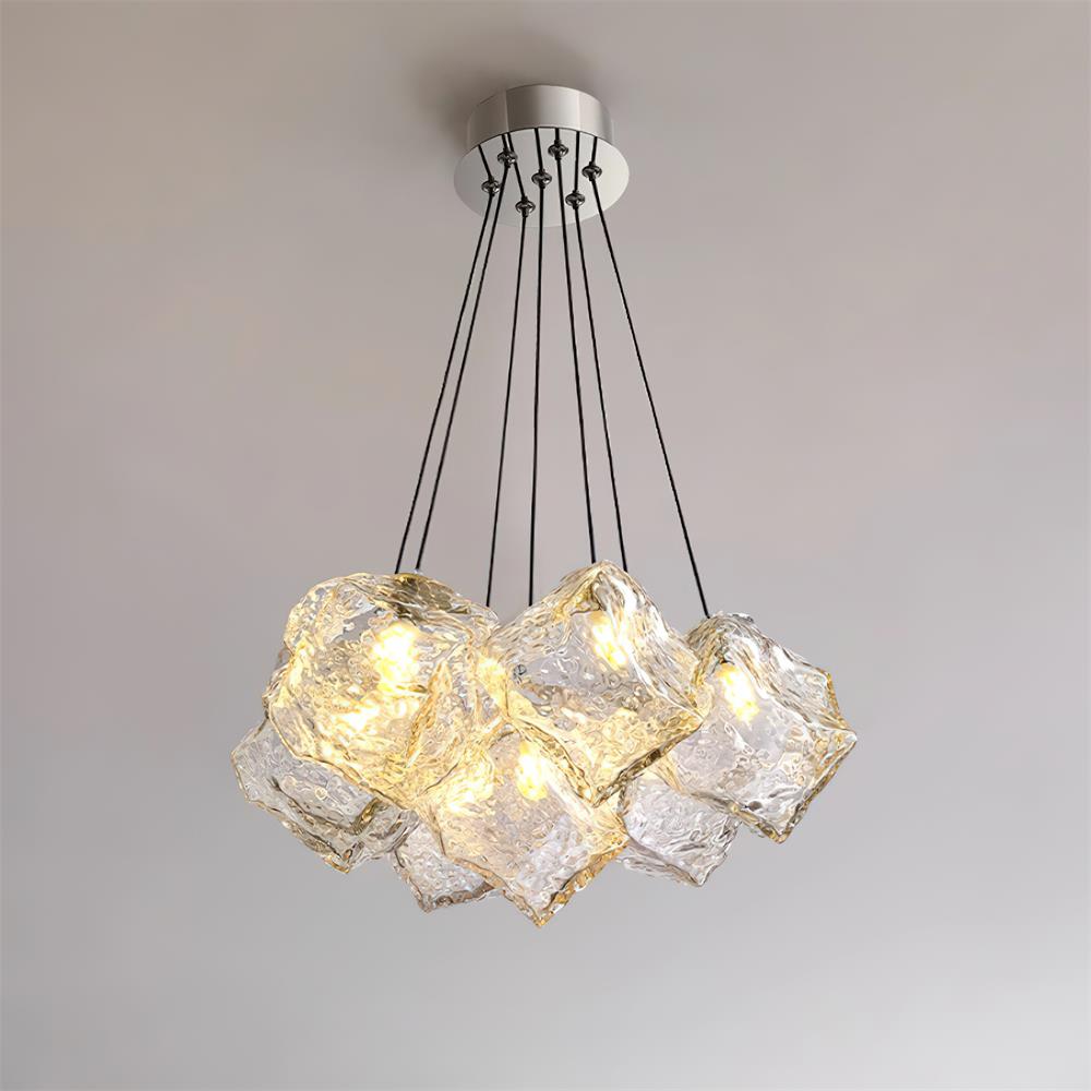 Pebine Clustered Glass Chandelier-Neutral Decor