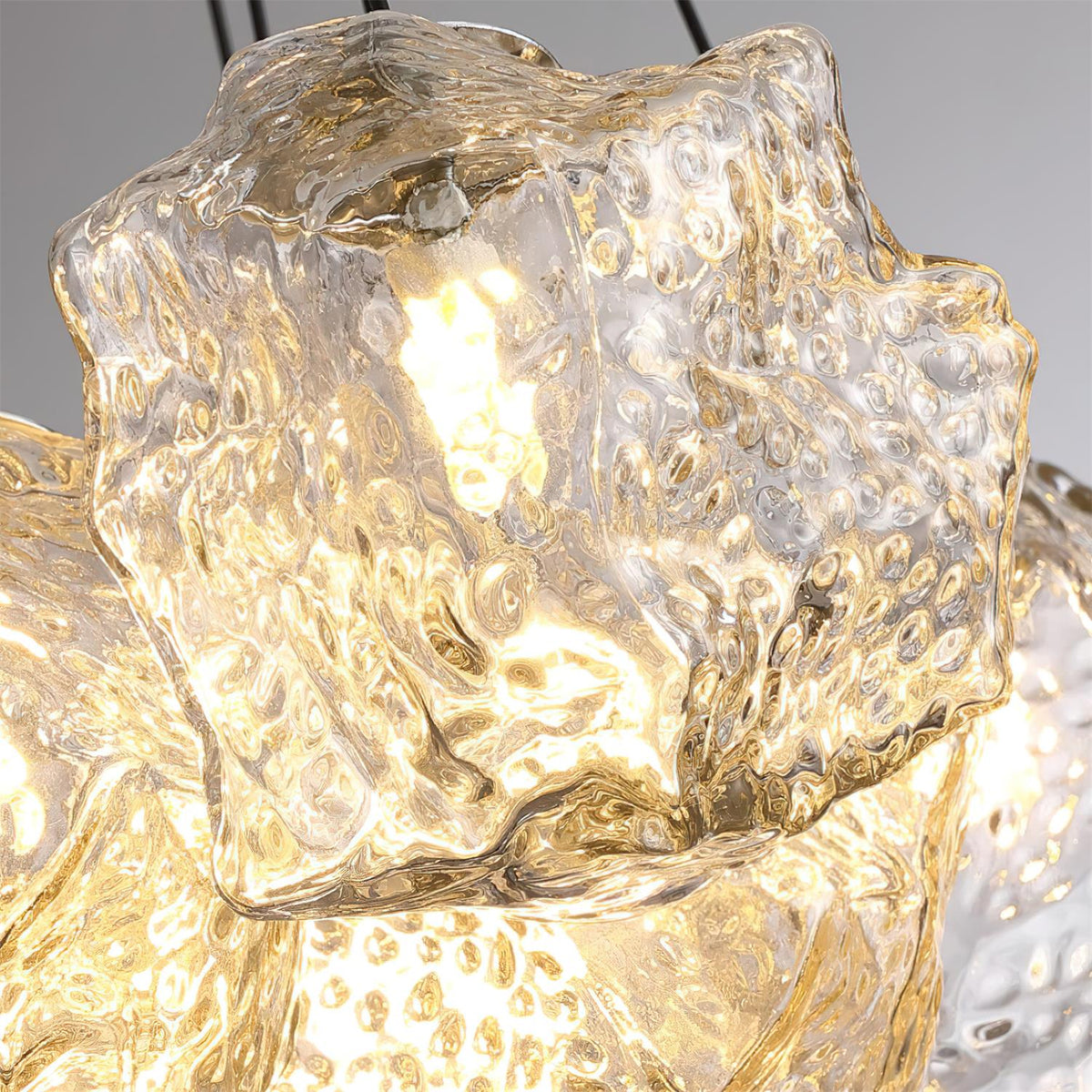 Pebine Clustered Glass Chandelier-Neutral Decor