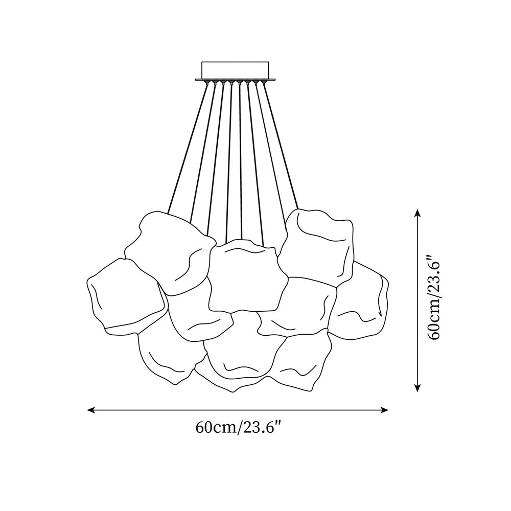 Pebine Clustered Glass Chandelier-Neutral Decor