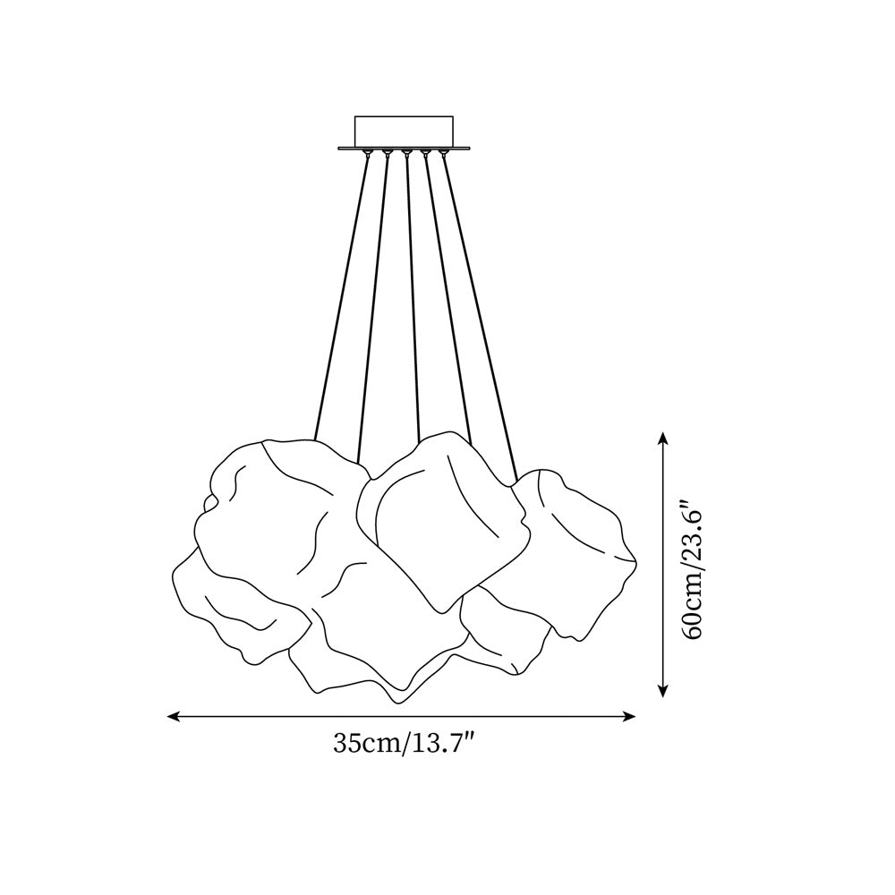 Pebine Clustered Glass Chandelier-Neutral Decor