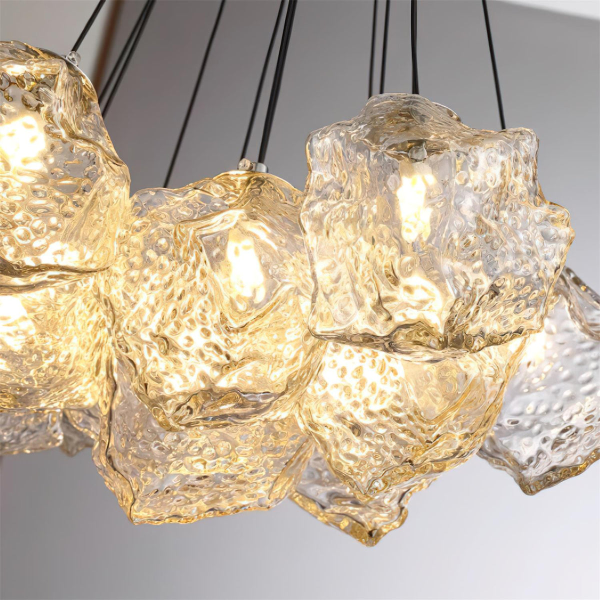 Pebine Clustered Glass Chandelier-Neutral Decor