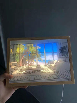 Olrine Applique Murale en Bois Art Éclairée pour Chevet