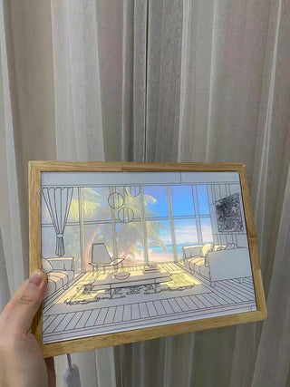 Olrine Applique Murale en Bois Art Éclairée pour Chevet