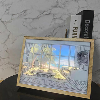 Olrine Applique Murale en Bois Art Éclairée pour Chevet