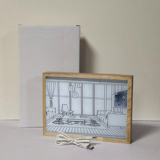 Olrine Applique Murale en Bois Art Éclairée pour Chevet