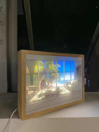 Olrine Applique Murale en Bois Art Éclairée pour Chevet